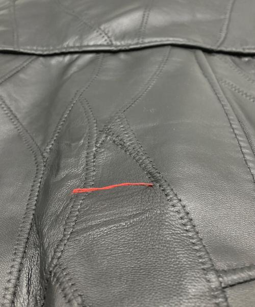 FRANCO COLLEZIONI（フランコ コレッツィオーニ）FRANCO COLLEZIONI (フランコ コレッツィオーニ) ラムレザーブルゾン ブラック サイズ:Lの古着・服飾アイテム