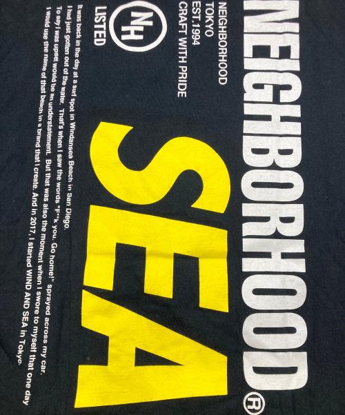 NEIGHBORHOOD（ネイバーフッド）NEIGHBORHOOD (ネイバーフッド) WIND AND SEA (ウィンダンシー) プリントTシャツ ブラック サイズ:Lの古着・服飾アイテム