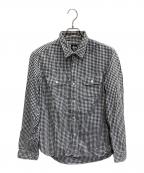 stussyステューシー）の古着「チェックシャツ」｜ブラック×ホワイト