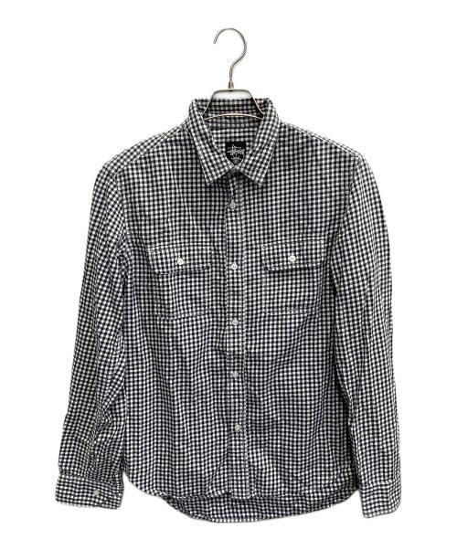 stussy（ステューシー）stussy (ステューシー) チェックシャツ ブラック×ホワイト サイズ:Mの古着・服飾アイテム