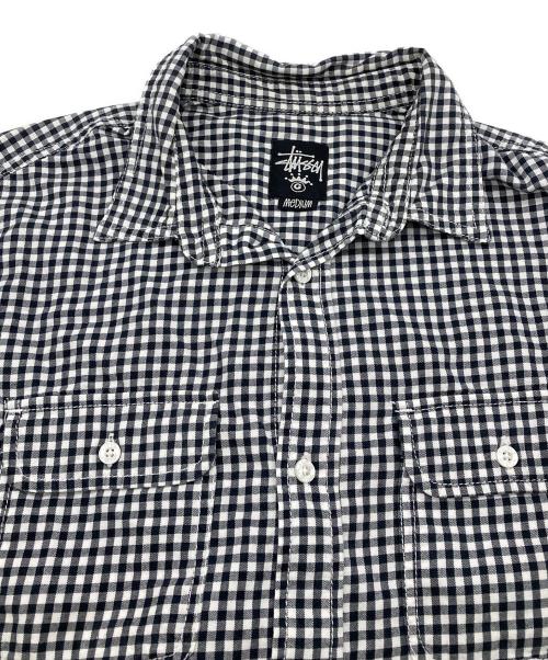 stussy（ステューシー）stussy (ステューシー) チェックシャツ ブラック×ホワイト サイズ:Mの古着・服飾アイテム