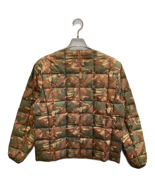 GRAMICCI（グラミチ）GRAMICCI (グラミチ) TAION (タイオン) クルーネック ダウンジャケット ブラウン×グリーン サイズ:ASIA Lの古着・服飾アイテム