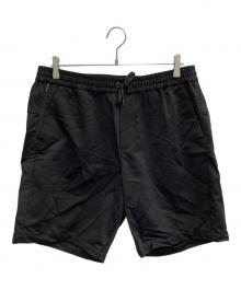 H.I.P. by SOLIDO（エイチアイピーバイソリード）の古着「ナイロン 裏毛 シャーリング ショートパンツ」｜ブラック