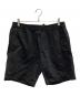 H.I.P. by SOLIDO（エイチアイピーバイソリード）の古着「ナイロン 裏毛 シャーリング ショートパンツ」｜ブラック