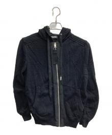 DIESEL（ディーゼル）の古着「メッシュジップパーカー」｜ブラック