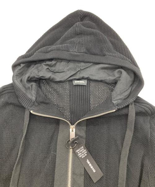 DIESEL（ディーゼル）DIESEL (ディーゼル) メッシュジップパーカー ブラック サイズ:XSの古着・服飾アイテム