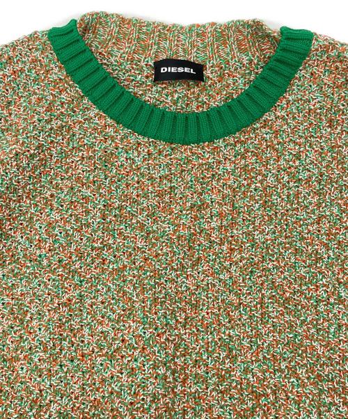 DIESEL（ディーゼル）DIESEL (ディーゼル) マルチカラーニット グリーン×ブルー サイズ:Sの古着・服飾アイテム