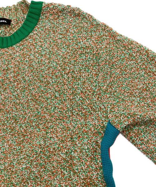 DIESEL（ディーゼル）DIESEL (ディーゼル) マルチカラーニット グリーン×ブルー サイズ:Sの古着・服飾アイテム