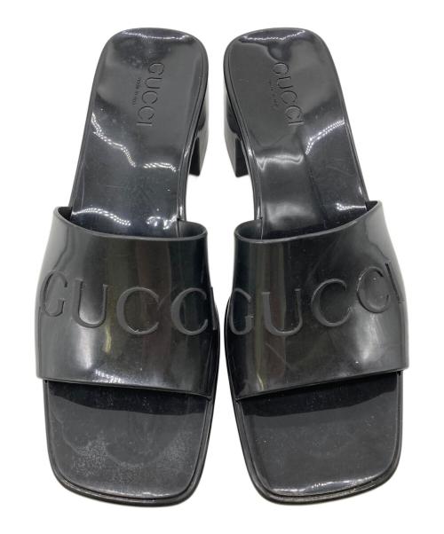 GUCCI（グッチ）GUCCI (グッチ) ラバースライドサンダル ブラック サイズ:38の古着・服飾アイテム