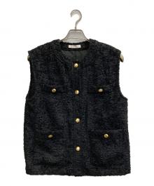 ROSSO（ロッソ）の古着「ツイードノーカラージレ」｜ブラック