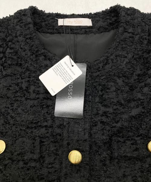 ROSSO（ロッソ）ROSSO (ロッソ) ツイードノーカラージレ ブラック サイズ:FREE 未使用品の古着・服飾アイテム