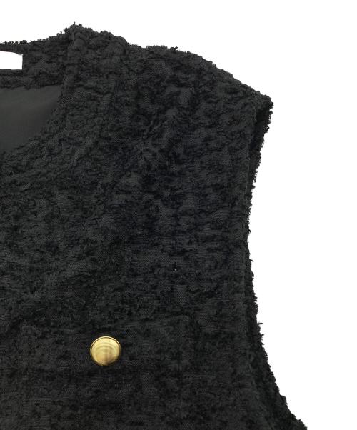 ROSSO（ロッソ）ROSSO (ロッソ) ツイードノーカラージレ ブラック サイズ:FREE 未使用品の古着・服飾アイテム