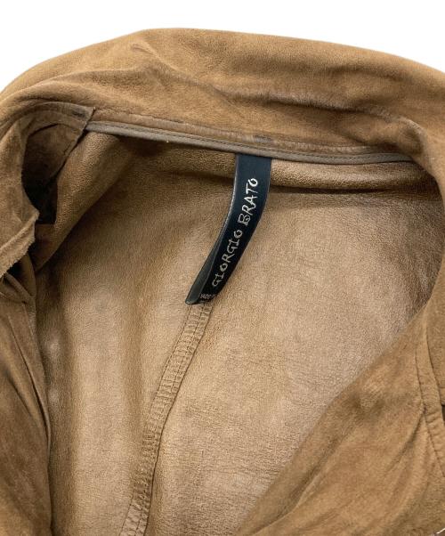 GIORGIO BRATO（ジョルジョブラッド）GIORGIO BRATO (ジョルジョブラッド) シープレザーライダースジャケット ブラウン サイズ:46の古着・服飾アイテム