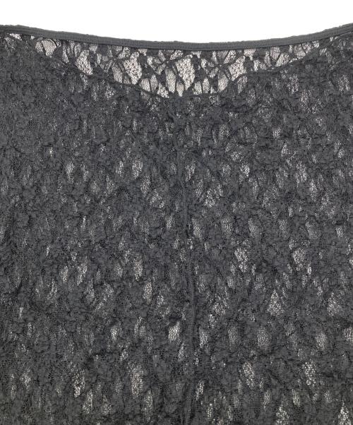 La nature linge（ラ ナチュール ラーンジュ）La nature linge (ラ ナチュール ラーンジュ) ソフトレースワイドネックプルオーバー ブラック サイズ:FREE 未使用品の古着・服飾アイテム