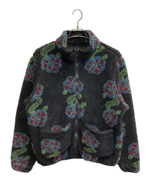 stussy（ステューシー）stussy (ステューシー) Flor Sherpa Mock Neck FLEECE JACKET ブラック サイズ:Lの古着・服飾アイテム