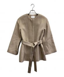 BEAUTY&YOUTH（ビューティーアンドユース）の古着「スーパー120フレアスリーブノーカラーベルトコート」｜ベージュ