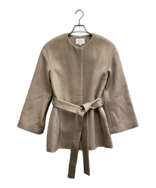 BEAUTY&YOUTH（ビューティーアンドユース）BEAUTY&YOUTH (ビューティーアンドユース) スーパー120フレアスリーブノーカラーベルトコート ベージュ サイズ:Mの古着・服飾アイテム
