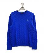 POLO RALPH LAURENポロ・ラルフローレン）の古着「ケーブル編みクルーネックニット」｜ネイビー