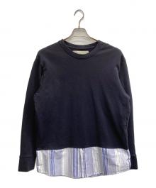 Casely-Hayford（ケイスリーヘイフォード）の古着「シャツレイヤードカットソー」｜ネイビー