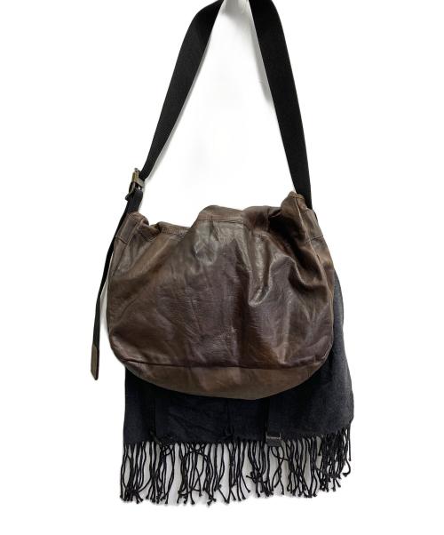 MIHARA YASUHIRO（ミハラヤスヒロ）MIHARA YASUHIRO (ミハラヤスヒロ) アーカイブ マフラードッキングメッセンジャーバッグ ブラウンの古着・服飾アイテム