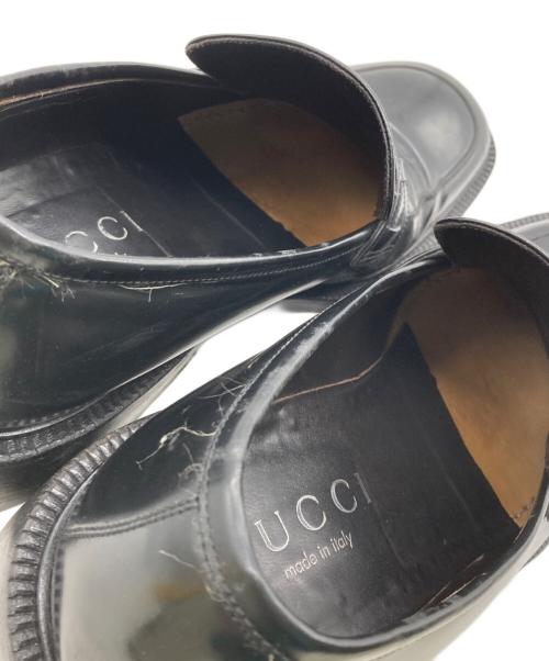 GUCCI（グッチ）GUCCI (グッチ) GGロゴ スクエアトゥローファー ブラック サイズ:42の古着・服飾アイテム