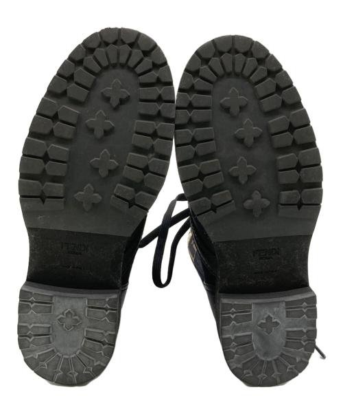 FENDI（フェンディ）FENDI (フェンディ) Leather Combat Boot with FF Cuff ブラック サイズ:35の古着・服飾アイテム