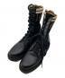 FENDI（フェンディ）の古着「Leather Combat Boot with FF Cuff」｜ブラック