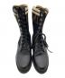 中古・古着 FENDI (フェンディ) Leather Combat Boot with FF Cuff ブラック サイズ:35：36000円