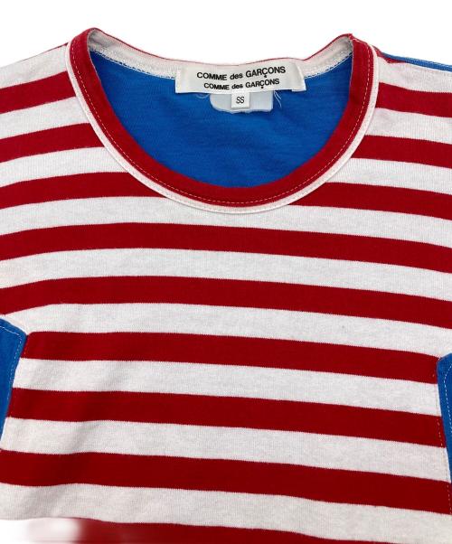 COMME des GARCONS COMME des GARCONS（コムデギャルソン コムデギャルソン）COMME des GARCONS COMME des GARCONS (コムデギャルソン コムデギャルソン) ボーダーカットソー【AD2007】 レッド×ネイビー サイズ:SSの古着・服飾アイテム