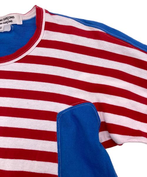 COMME des GARCONS COMME des GARCONS（コムデギャルソン コムデギャルソン）COMME des GARCONS COMME des GARCONS (コムデギャルソン コムデギャルソン) ボーダーカットソー【AD2007】 レッド×ネイビー サイズ:SSの古着・服飾アイテム