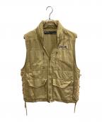 BACK CHANNELバックチャンネル）の古着「ミリタリーベスト」｜ベージュ