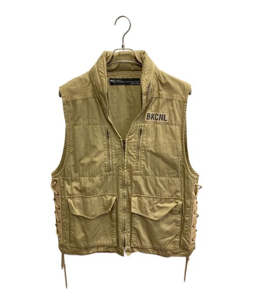 BACK CHANNEL（バックチャンネル）BACK CHANNEL (バックチャンネル) ミリタリーベスト ベージュ サイズ:Lの古着・服飾アイテム