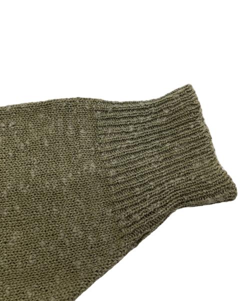 ISSEY MIYAKE（イッセイミヤケ）ISSEY MIYAKE (イッセイミヤケ) 70s～80s リネン混 デザインニット ベージュ×オリーブ サイズ:不明（記載無し）の古着・服飾アイテム