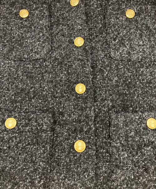 Loungedress（ラウンジドレス）Loungedress (ラウンジドレス) ノーカラーツイードジャケット グレー サイズ:FREEの古着・服飾アイテム