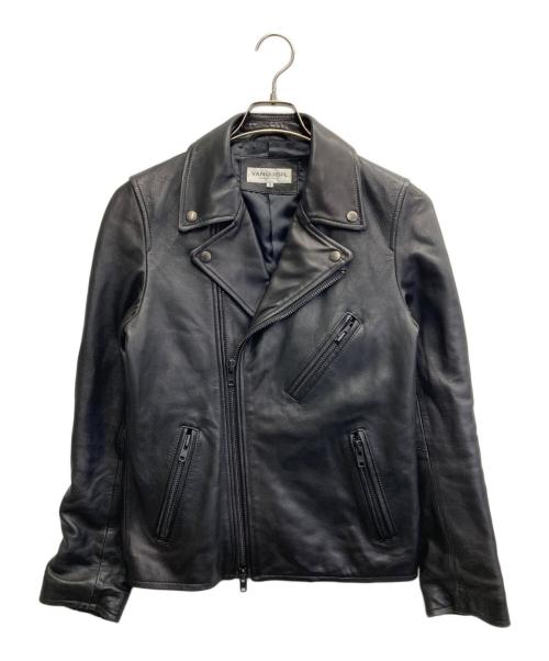VANQUISH（ヴァンキッシュ）VANQUISH (ヴァンキッシュ) TIGHT FIT Lamb Leather DOUBLE RIDERS JACKET ブラック サイズ:Sの古着・服飾アイテム