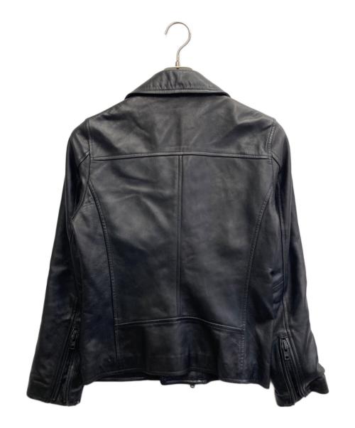 VANQUISH（ヴァンキッシュ）VANQUISH (ヴァンキッシュ) TIGHT FIT Lamb Leather DOUBLE RIDERS JACKET ブラック サイズ:Sの古着・服飾アイテム