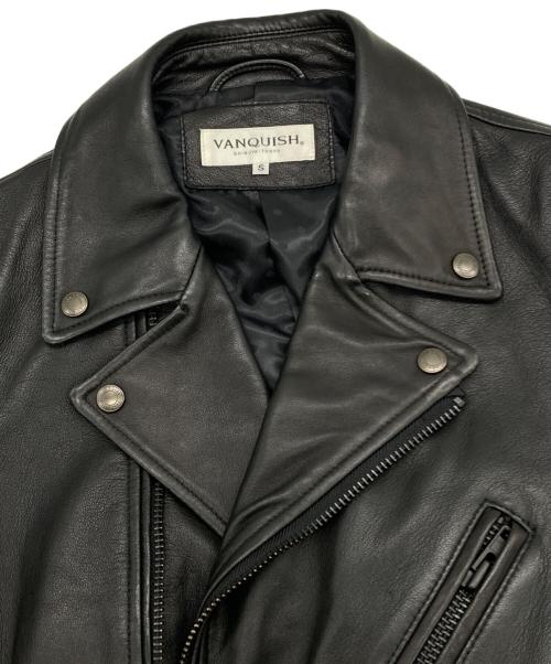VANQUISH（ヴァンキッシュ）VANQUISH (ヴァンキッシュ) TIGHT FIT Lamb Leather DOUBLE RIDERS JACKET ブラック サイズ:Sの古着・服飾アイテム
