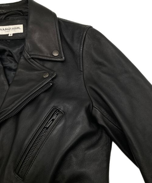 VANQUISH（ヴァンキッシュ）VANQUISH (ヴァンキッシュ) TIGHT FIT Lamb Leather DOUBLE RIDERS JACKET ブラック サイズ:Sの古着・服飾アイテム