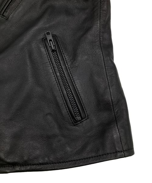 VANQUISH（ヴァンキッシュ）VANQUISH (ヴァンキッシュ) TIGHT FIT Lamb Leather DOUBLE RIDERS JACKET ブラック サイズ:Sの古着・服飾アイテム