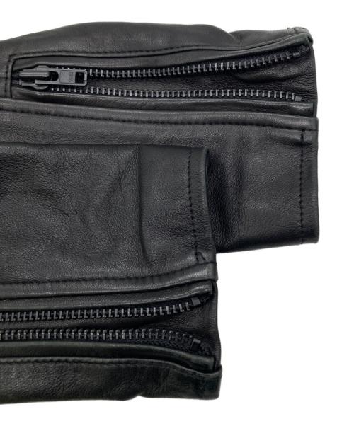 VANQUISH（ヴァンキッシュ）VANQUISH (ヴァンキッシュ) TIGHT FIT Lamb Leather DOUBLE RIDERS JACKET ブラック サイズ:Sの古着・服飾アイテム