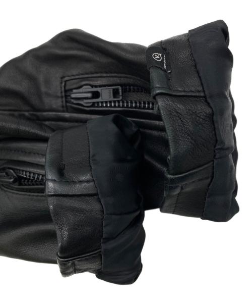 VANQUISH（ヴァンキッシュ）VANQUISH (ヴァンキッシュ) TIGHT FIT Lamb Leather DOUBLE RIDERS JACKET ブラック サイズ:Sの古着・服飾アイテム