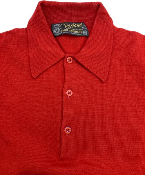 Verlana BY JOHN SMEDLEY（ジョンスメドレー）Verlana BY JOHN SMEDLEY (ジョンスメドレー) 80’Sニットシャツ レッド サイズ:40の古着・服飾アイテム