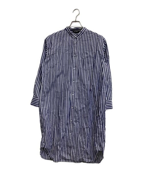 ourhome（アワホーム）ourhome (アワホーム) シャツワンピース ブルー×ホワイト サイズ:FREEの古着・服飾アイテム