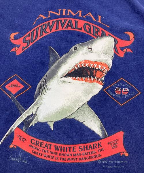 FACTORY ARTWEAR（ファクトリーアートウェア）FACTORY ARTWEAR (ファクトリーアートウェア) 90s ”Animal Survival Gear” Tシャツ ネイビー サイズ:Lの古着・服飾アイテム