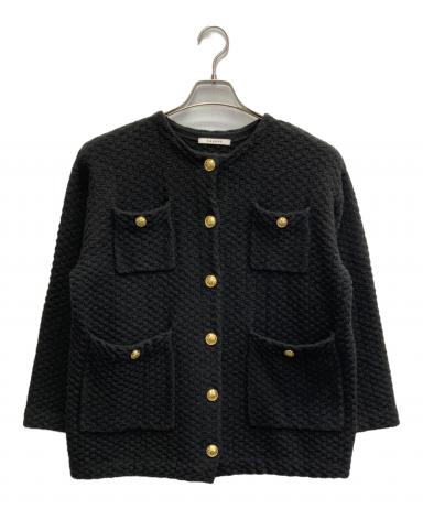 タグ付 cadune カデュネ ツイードフレアジレ 36 ブラック 中古・古着通販】CADUNE (カデュネ) ツイードジャケット ブラック