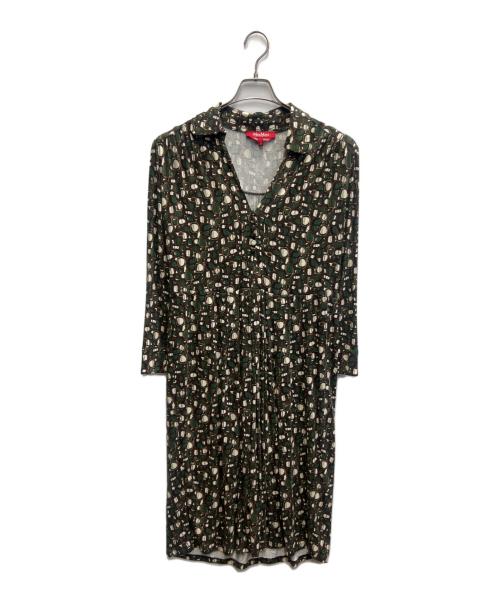 Max Mara Studio（マックスマーラ ストゥディオ）Max Mara Studio (マックスマーラ ストゥディオ) 総柄ワンピース グリーン サイズ:46の古着・服飾アイテム