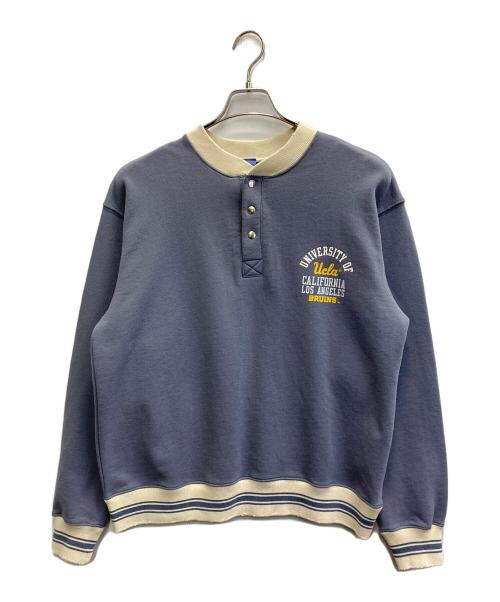 UCLA（ユーシーエルエー）UCLA (ユーシーエルエー) JOURNAL STANDARD relume (ジャーナルスタンダード レリューム) ヴィンテージ加工スウェット/ハーフジップ・ヘンリー・クルー グレー サイズ:Mの古着・服飾アイテム