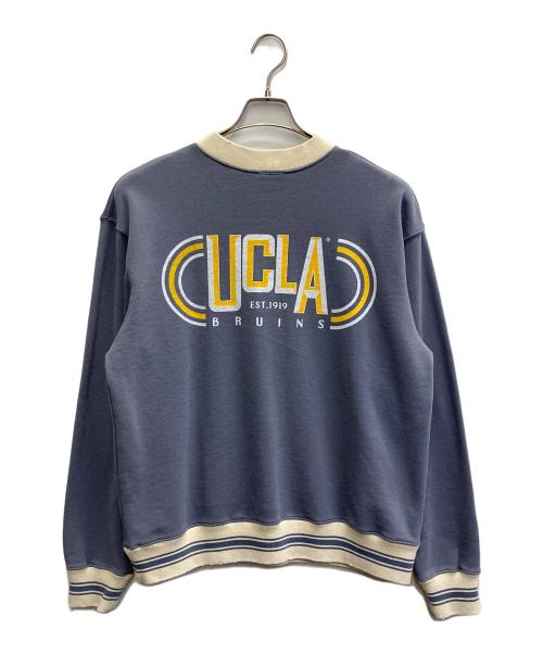 UCLA（ユーシーエルエー）UCLA (ユーシーエルエー) JOURNAL STANDARD relume (ジャーナルスタンダード レリューム) ヴィンテージ加工スウェット/ハーフジップ・ヘンリー・クルー グレー サイズ:Mの古着・服飾アイテム