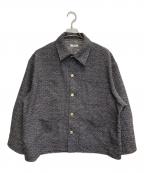 INTERIM×andPhebインテリム×アンドフェブ）の古着「IINSIDE OUT DOUBLE SIDED JACQUARD TWEED DEADSTOCK HYPER BIG WW2 TYPE COVERALL JACKET」｜グレー