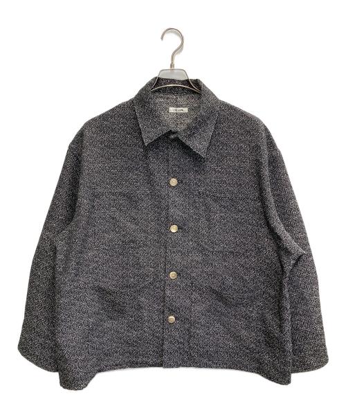 INTERIM（インテリム）INTERIM andPheb (アンドフェブ) IINSIDE OUT DOUBLE SIDED JACQUARD TWEED DEADSTOCK HYPER BIG WW2 TYPE COVERALL JACKET グレー サイズ:XLの古着・服飾アイテム